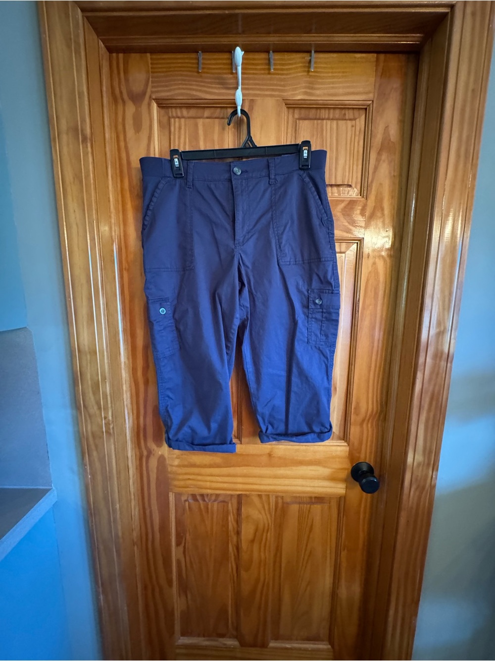 Women's Lee Flex To Go Navy Cargo Capri Pants size 16